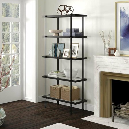 HUDSON & CANAL 68 in. Inez Tall Rectangular Bookcase, Blackened Bronze BK1339